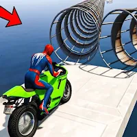 Superhero Tricky Bike Stunt 3D MOD APK